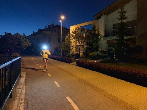 Pre-dawn run in Breclav, Czech Republic 