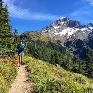 Ian Sharman running in the mountains.