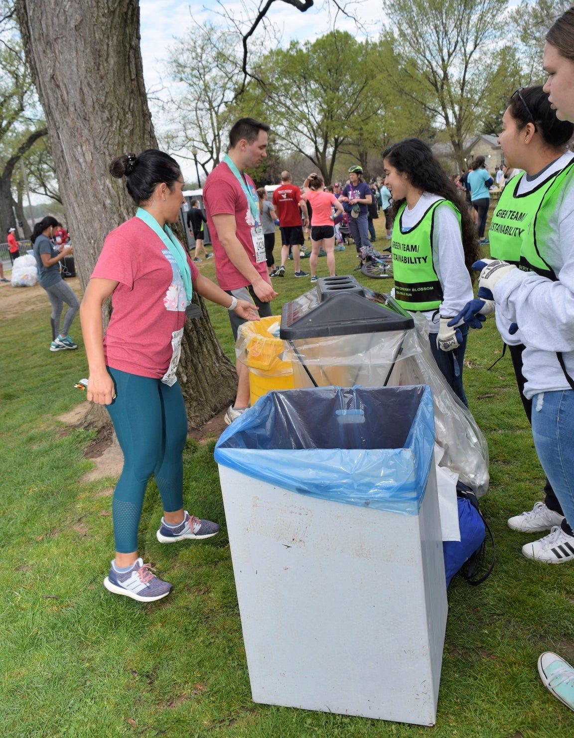 Workers of the green team at the Cherry Blossom 10 Mile.