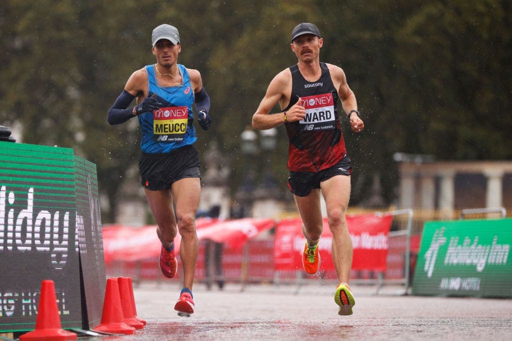 Jared Ward running in 2020 London Marathon