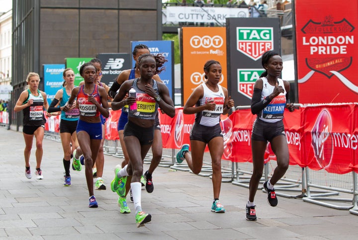 Virgin Money London Marathon 2019 Elite Women Lead Pack