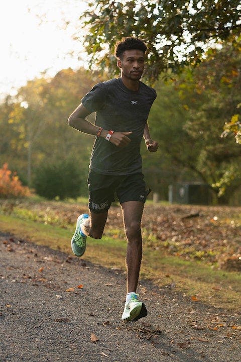 Justyn Knight running in Boston.