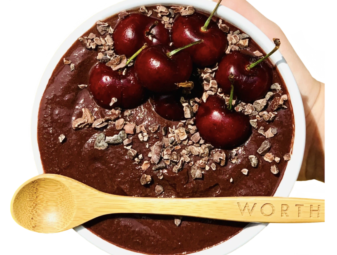 Dark cocoa cherry worthy bowl picture.