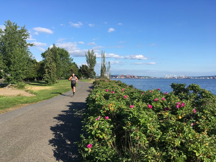 Running on Seattle waterfront