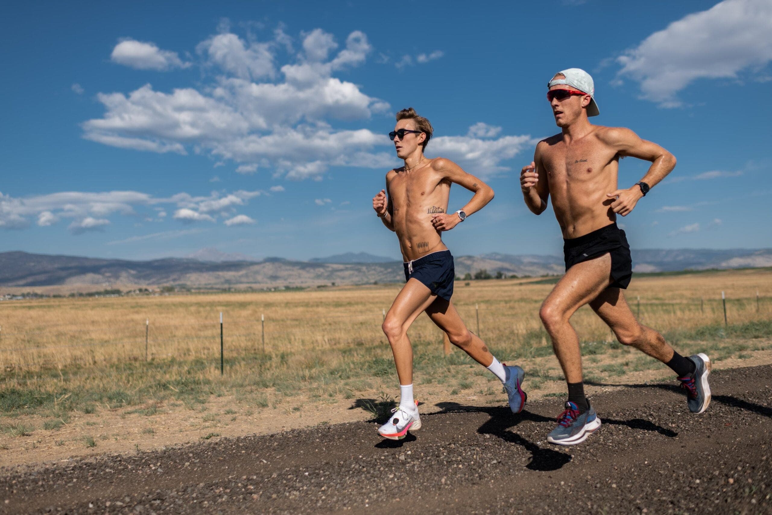 Parker Stinson and Charlie Lawrence training in Boulder, Colorado