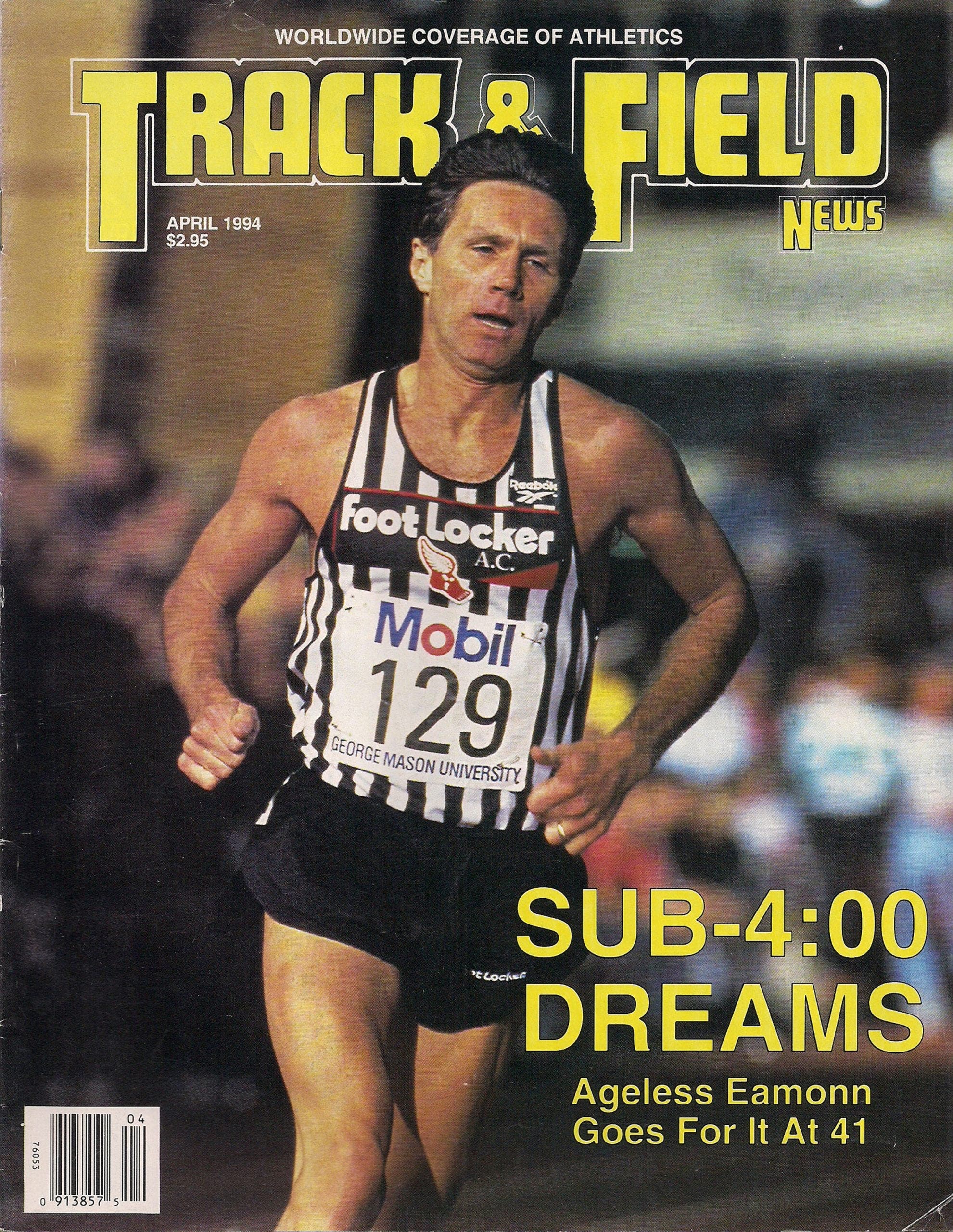 Eamonn Coghlan at 41 on cover of Track and Field News