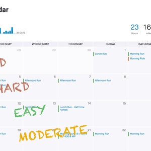 Training patterns on a calendar