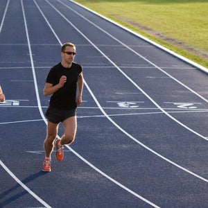 Two runners on a track