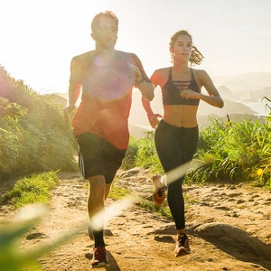 Two runners training