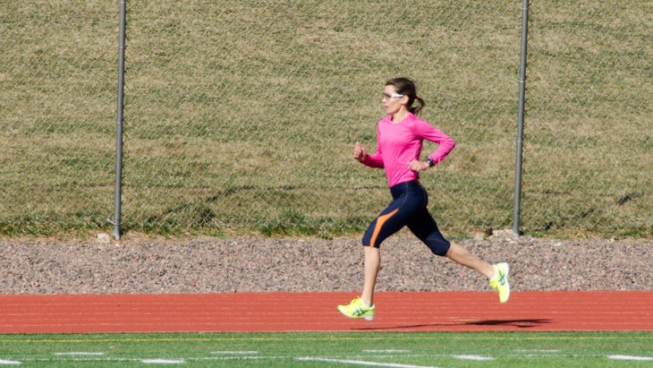 woman track intervals