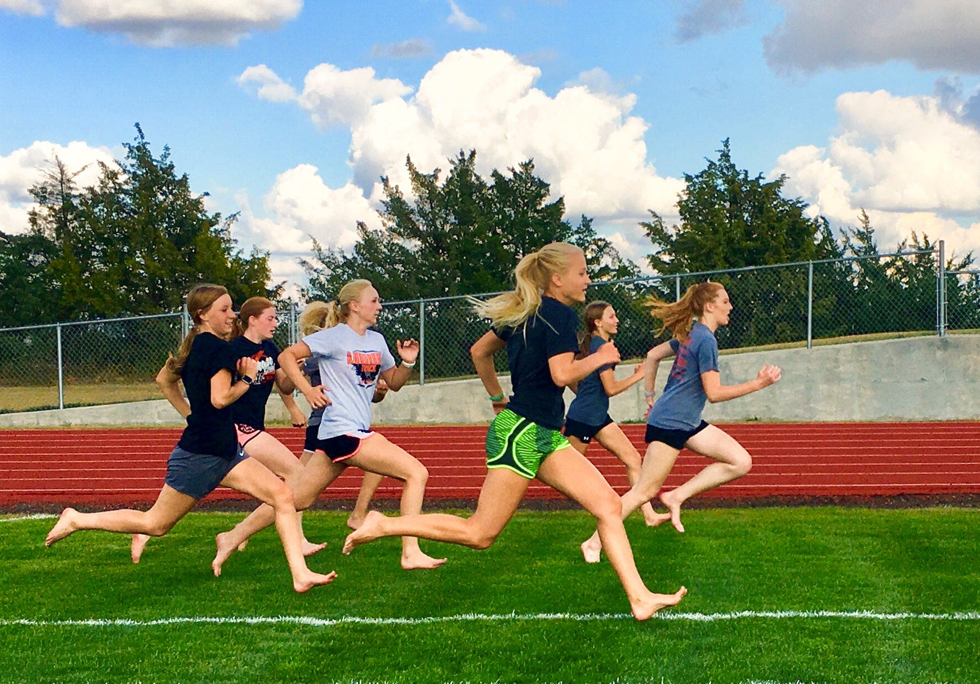 girls enjoying training