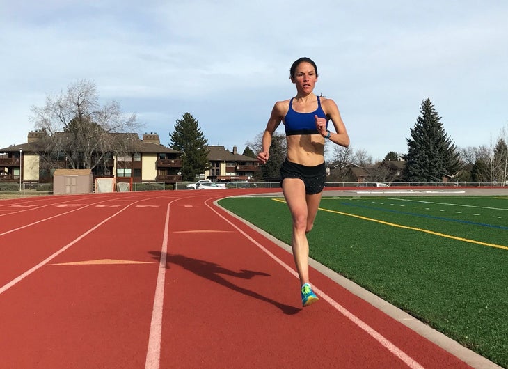 Becky Wade training on the track