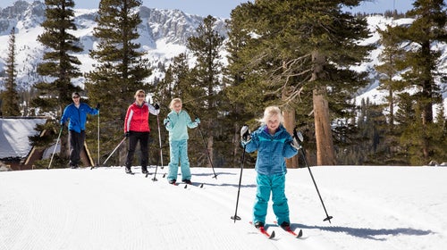 Beginner nordic skiers