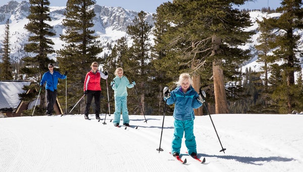 Beginner nordic skiers