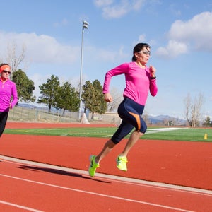 two women track intervals