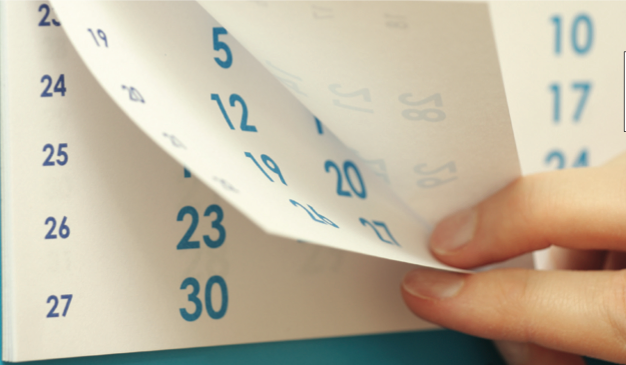 calendar being flipped through