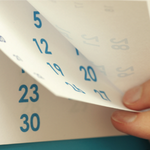 calendar being flipped through