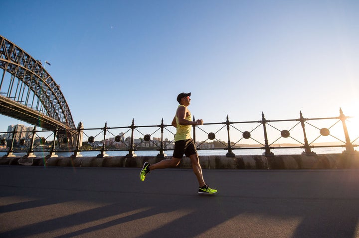 running alongside bay