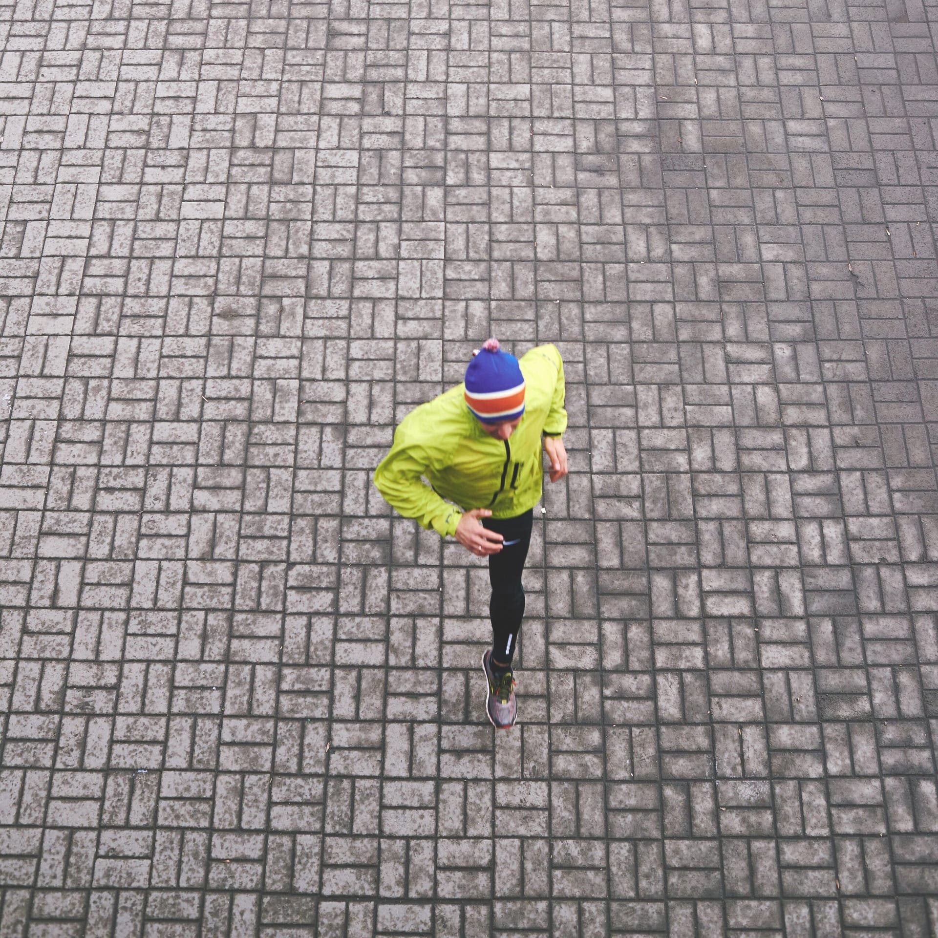 runner from top paving stones