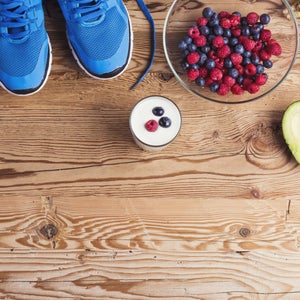 Running shoes and food