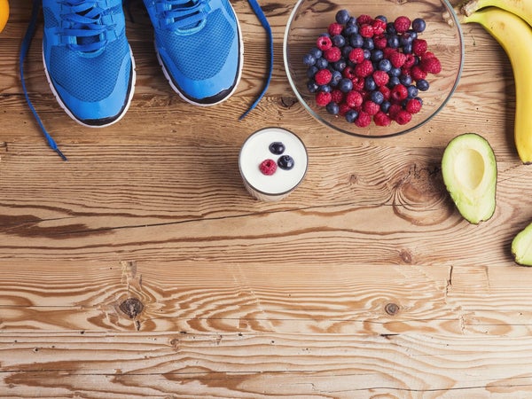 Running shoes and food