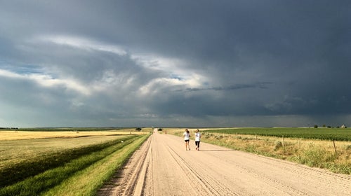 running to the horizon