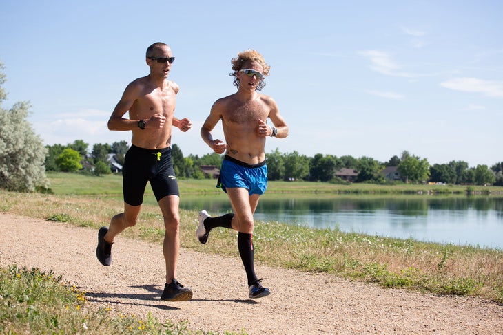 Dathan Ritzenhein and Parker Stinson training together
