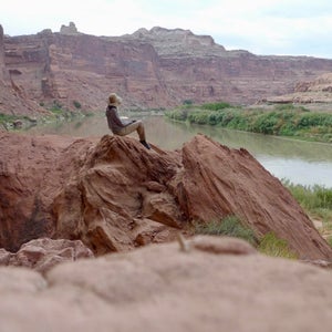 The author pondering her marriage on the Green River, Utah