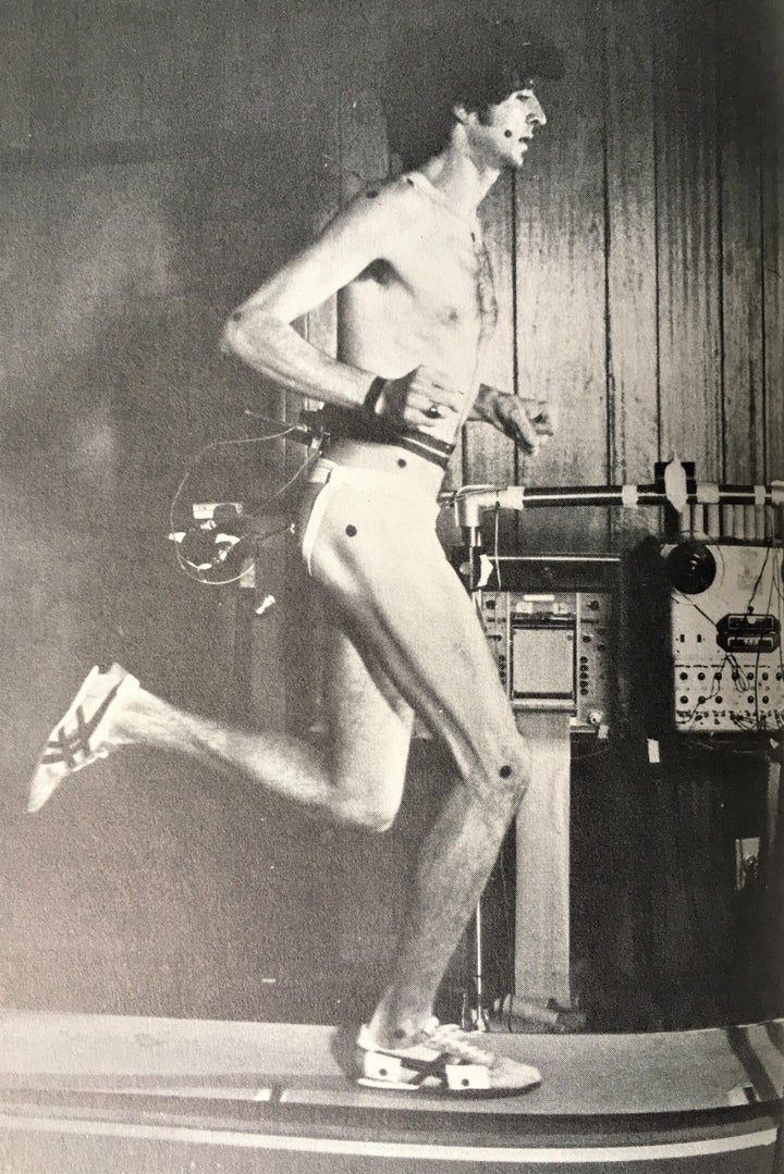 Frank Shorter being tested at Peter Cavanagh's lab