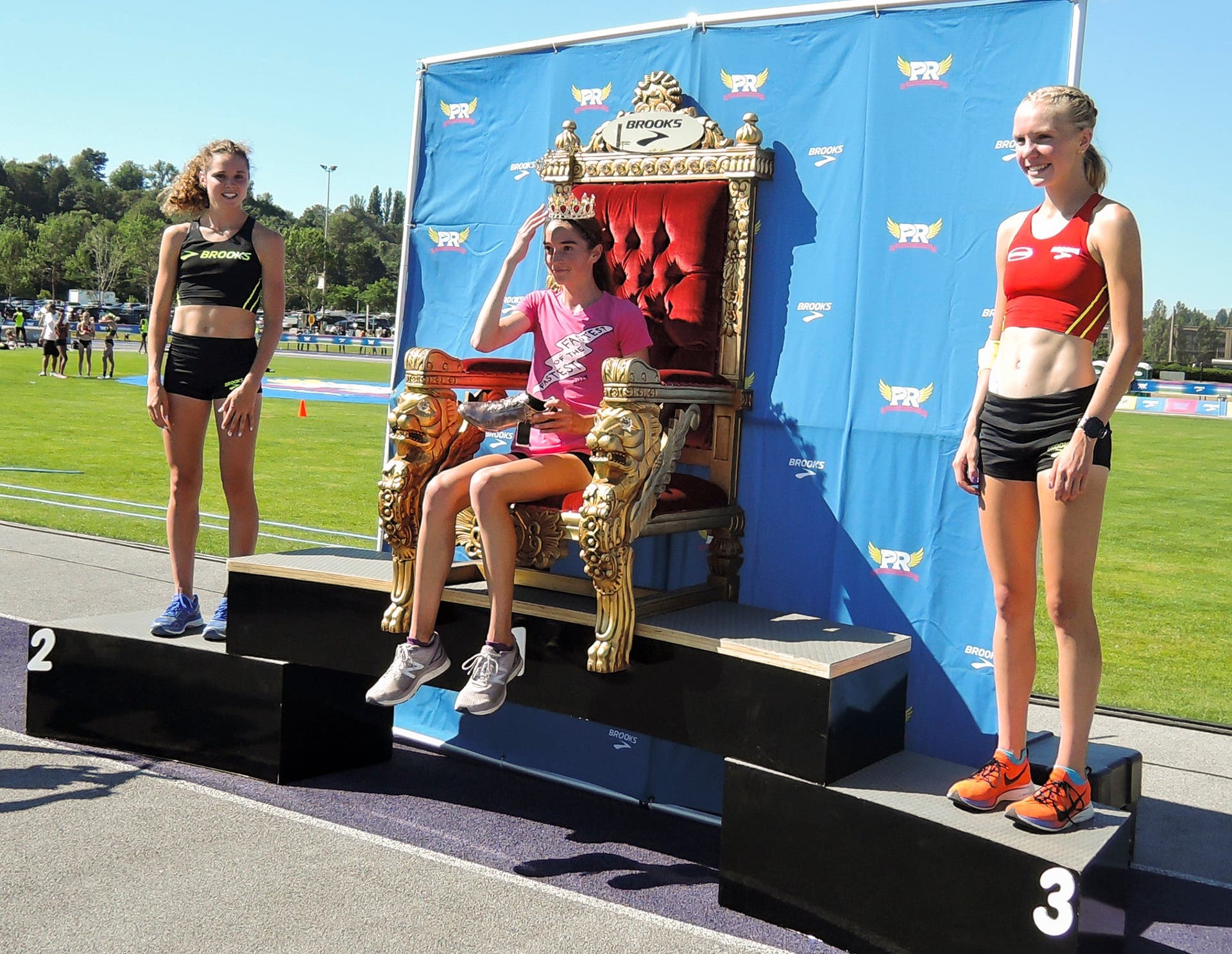girls podium 2 mile Brooks PR