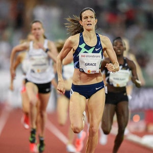 Kate Grace wins the 800m women final at the Diamond League track and field meeting in Oslo, Norway on July 1, 2021.