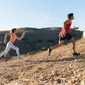 Couple Running Uphill