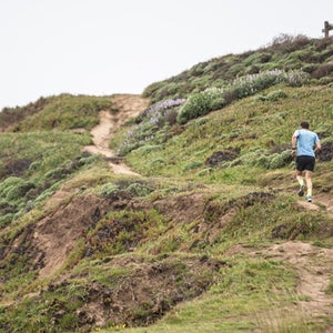 runner on hill