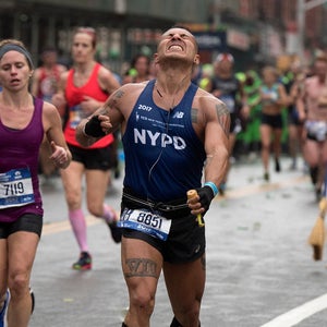 runner hitting the wall in the New York City Marathon