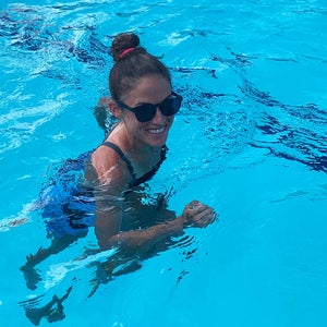 Becky Wade pool running