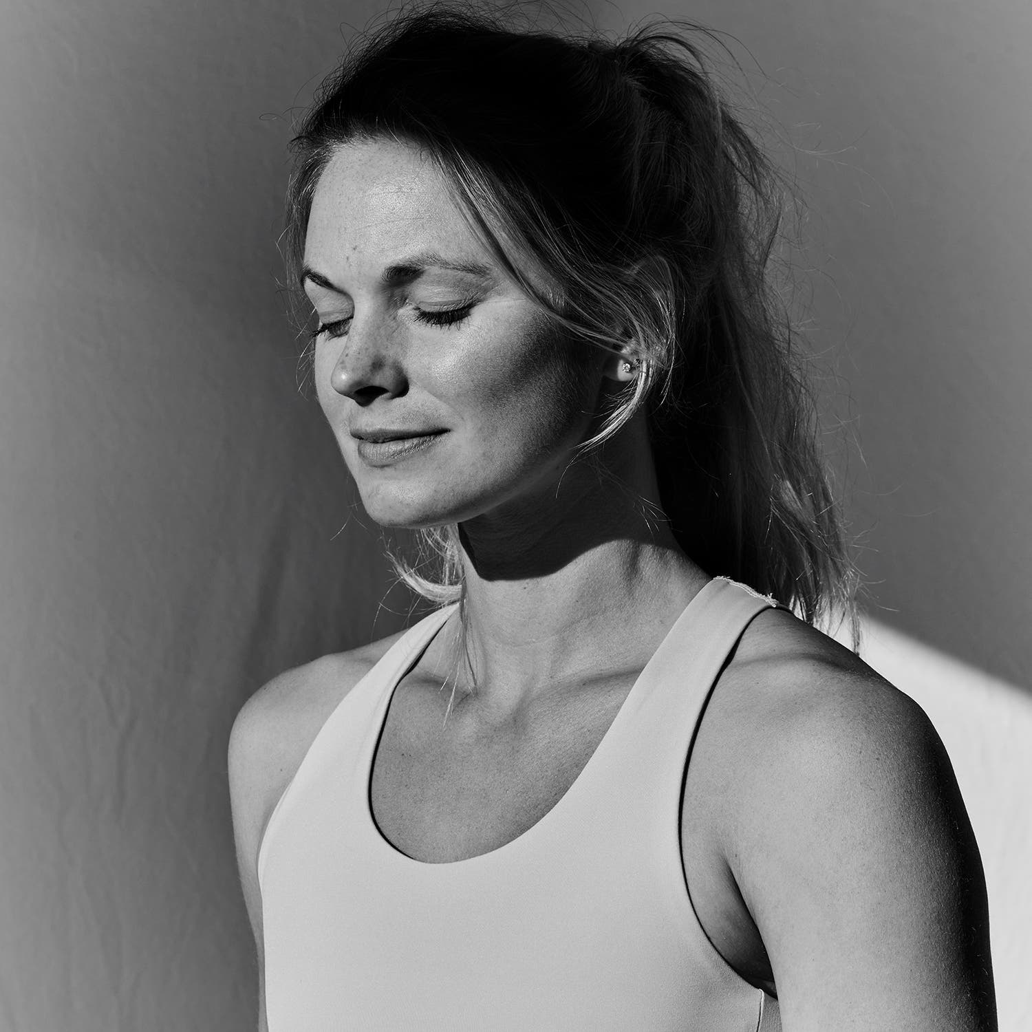 Portrait from Jessie Diggins black and white photo shoot