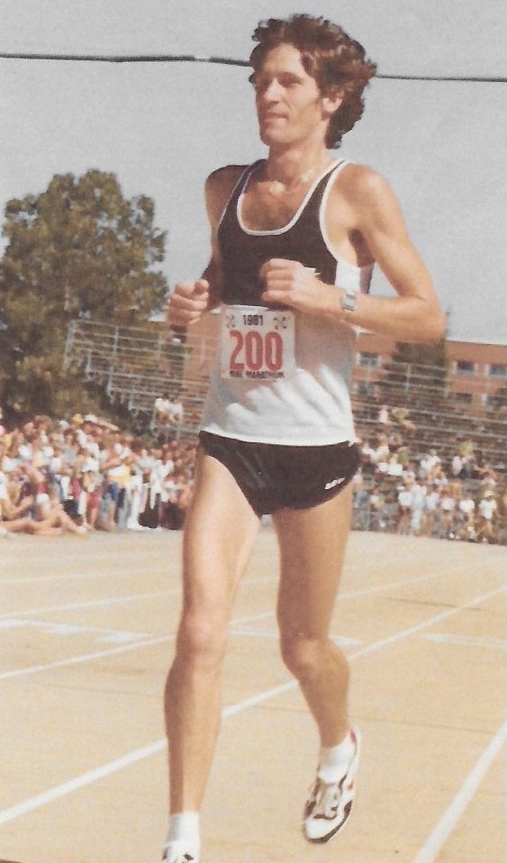 1981 photograph of man running on track.