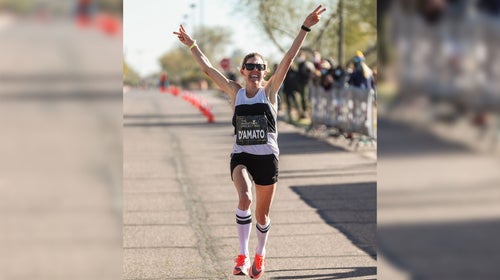 Keira D'Amato at the Marathon Project