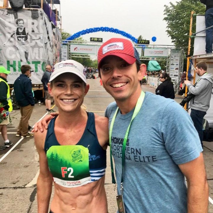 Kellyn Taylor and coach Ben Rosario