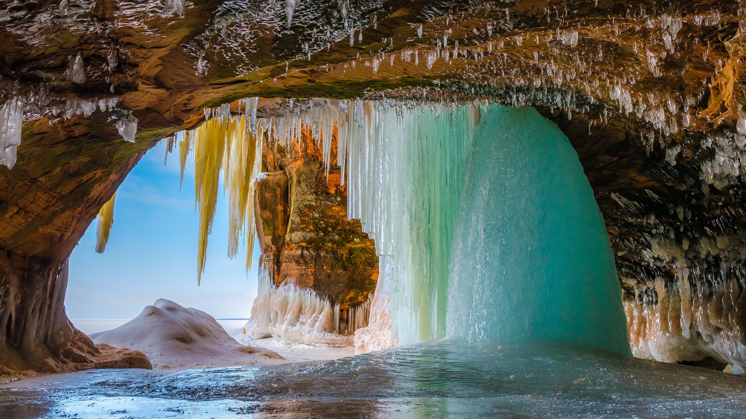 Ice cave at Apostle Islands Maritime Cliffs State Natural Area.