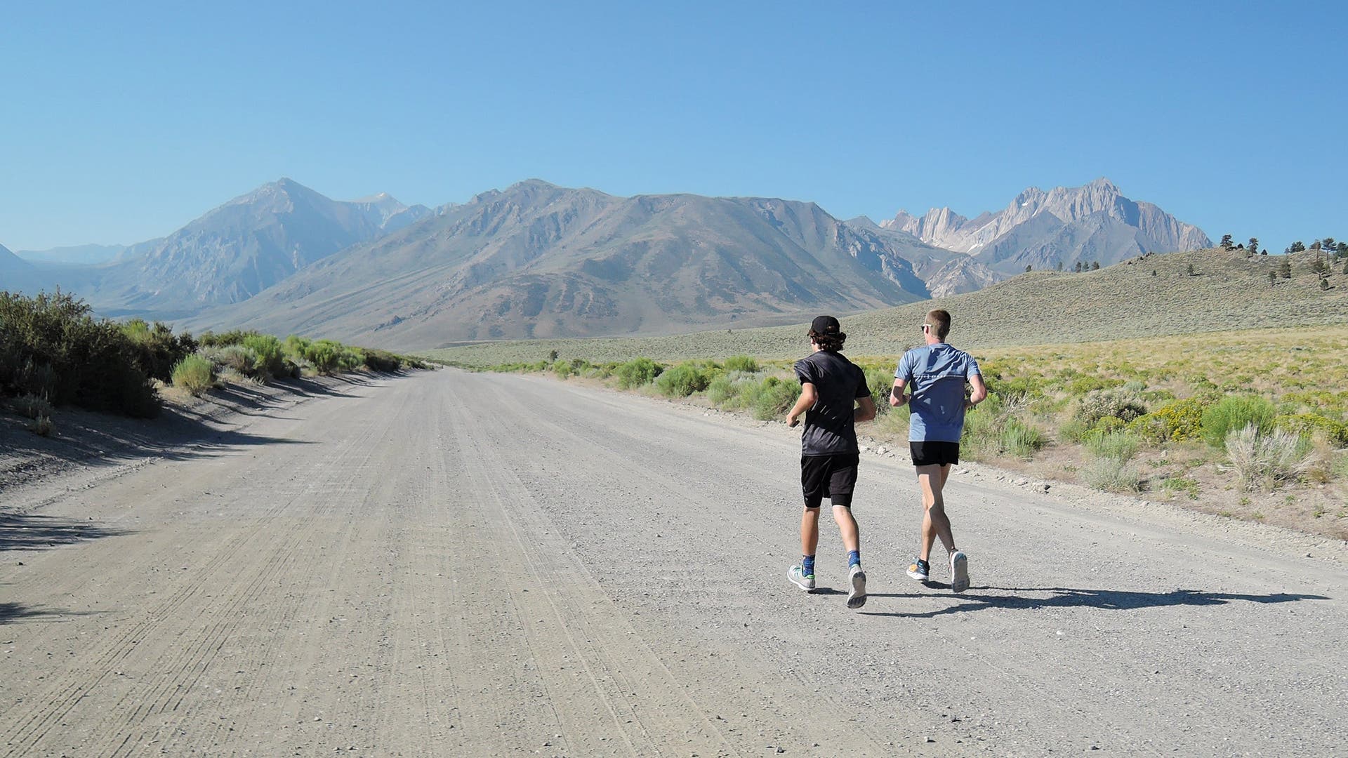 running dirt road, Mammoth Lakes, California