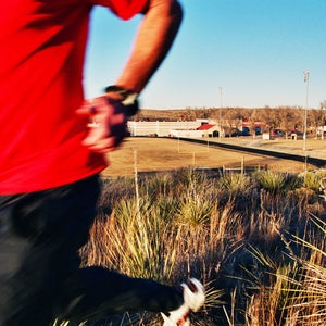 running away from track into the hills