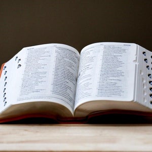 Open dictionary on table.