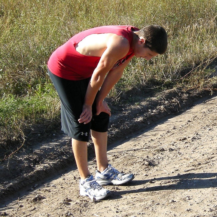 interval recovery hands on knees
