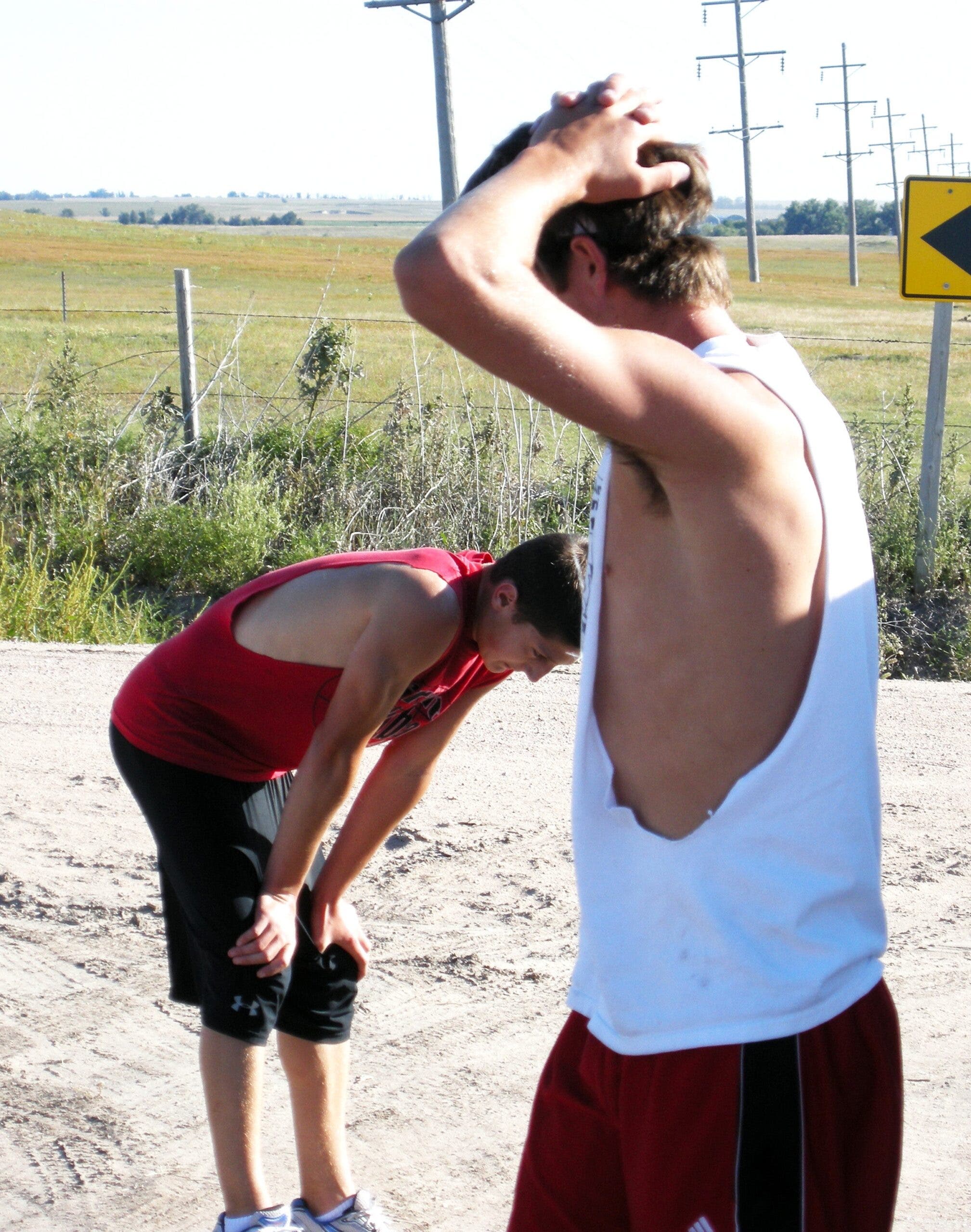 recovery hands on knees and head