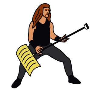 Shovel air guitar illustration