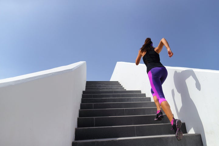 running up stairs