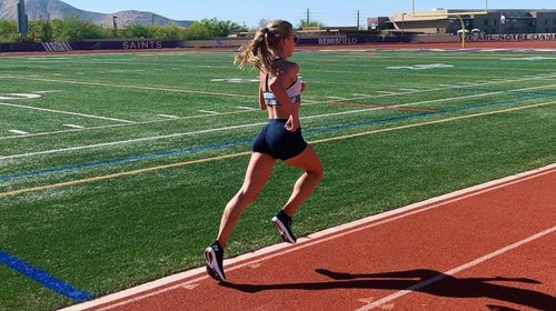Emily Sisson training for the Olympics in Scottsdale, Arizona.