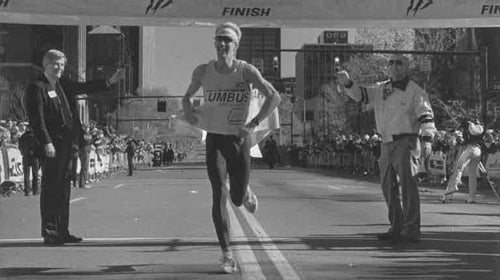Steve Spence winning the 1990 Columbus Marathon