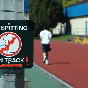 spitting on track